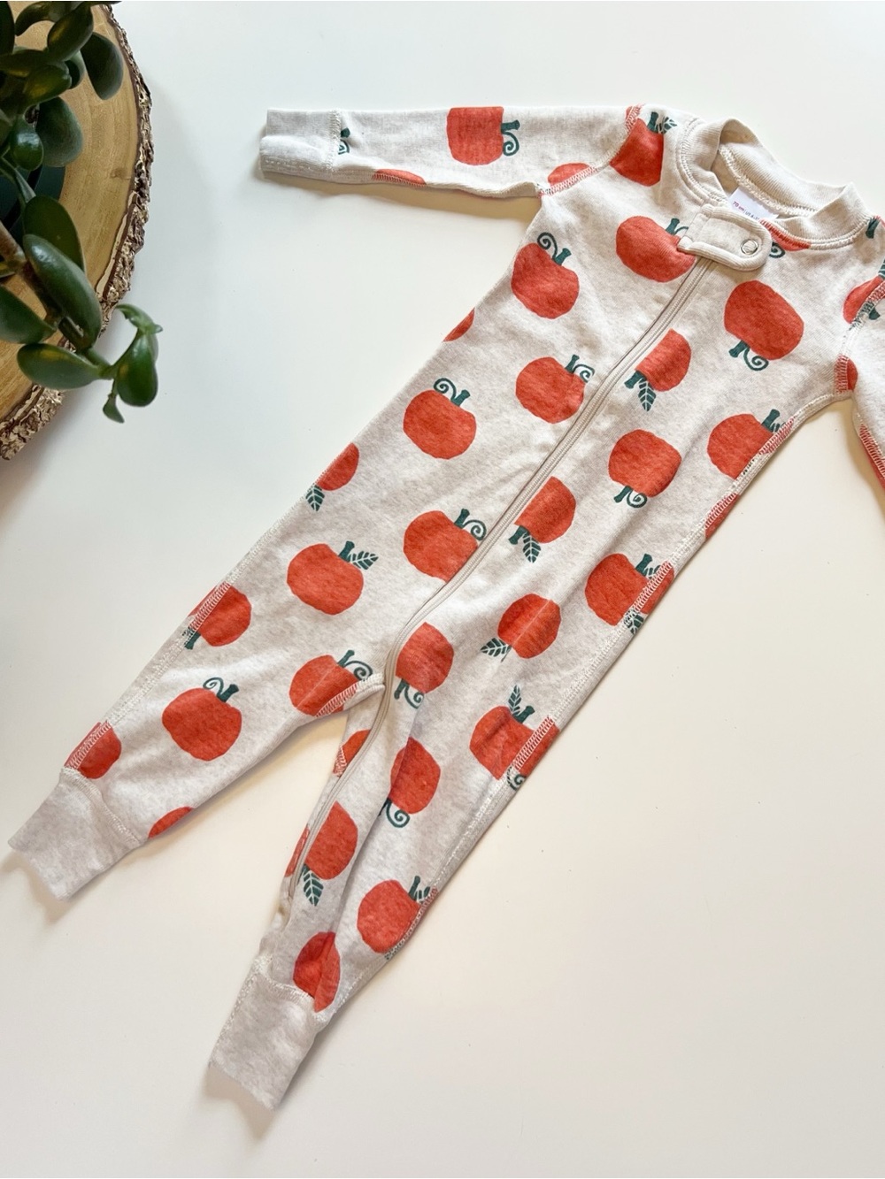 Hanna Andersson Organic Pumpkin Zip Footless Sleeper | 6-12m